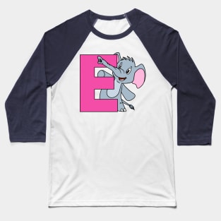 Letter E with Elephant Baseball T-Shirt